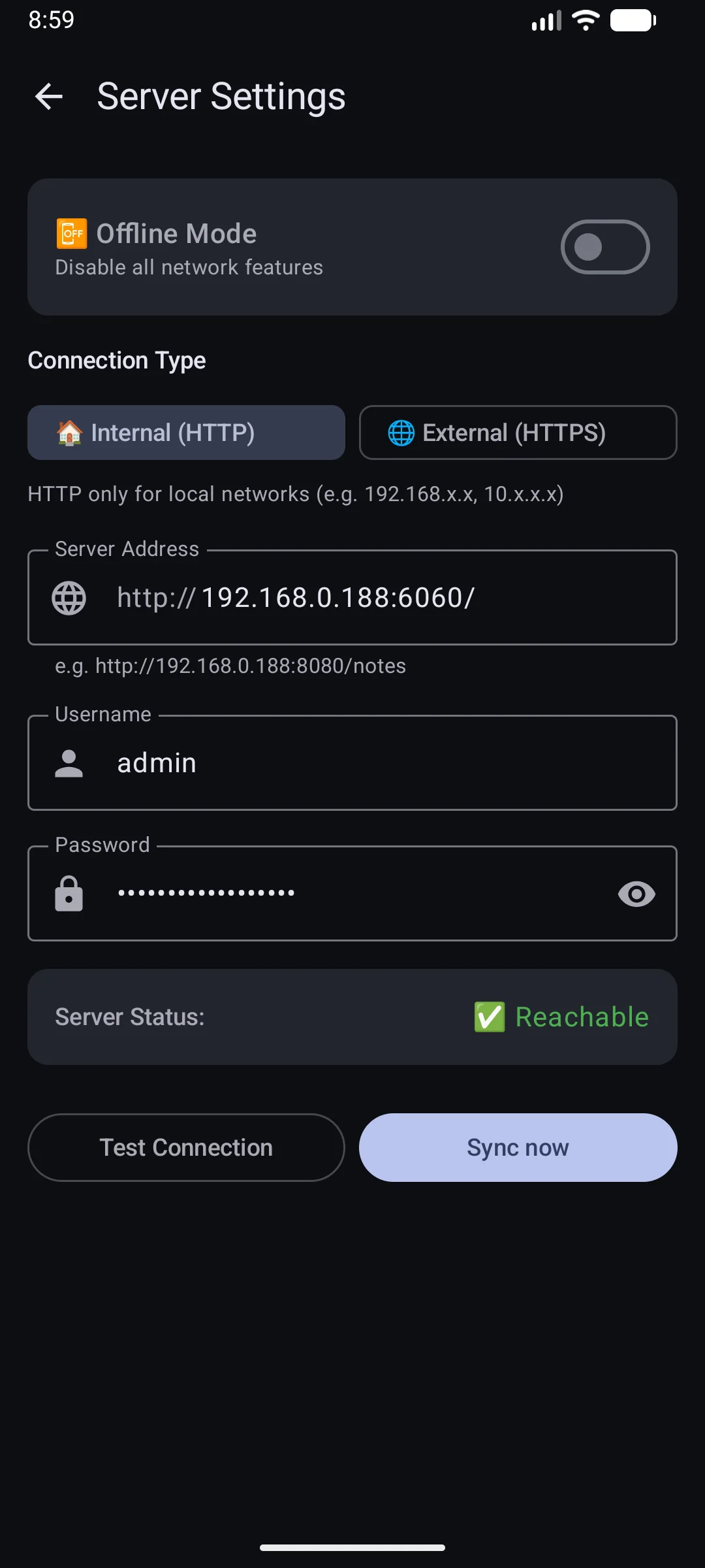 Settings with 7 Categories and Sync Configuration